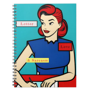 Retro Personalized 1950s Custom Pop Art Humour Notebook