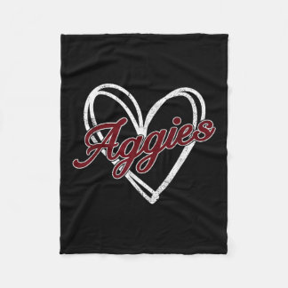 Retro Personalized Aggies-heart Men Women Kid _2 Fleece Blanket