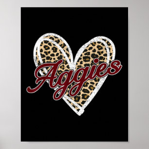 Retro Personalized Aggies-heart Men Women Kid Poster
