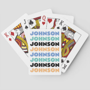 Retro Personalized Family Name Playing Cards