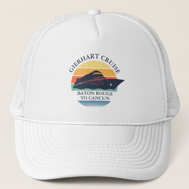 Retro Personalized Matching Family Cruise Ship Trucker Hat (Front)