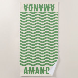 Retro Personalized matching summer vacation  Beach Towel