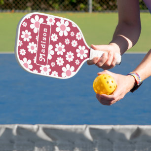 Retro Personalized Name Daisy Pickleball Paddle