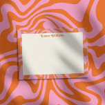 Retro Personalized Name Modern Card<br><div class="desc">Personalized retro groovy modern note card.</div>