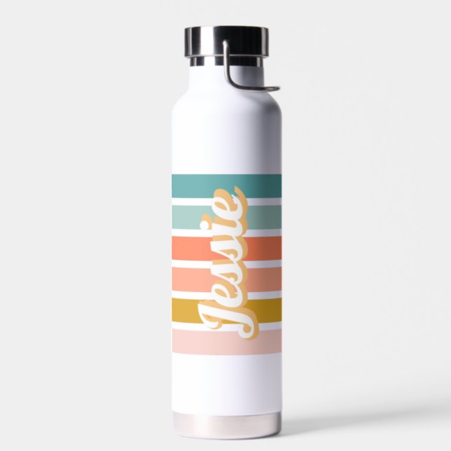 Retro Personalized Name Water Bottle (Left)