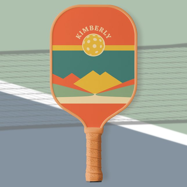 Retro Personalized Pickleball Paddle - DIY Name (Game On, Retro Style! 🌅🏓)
