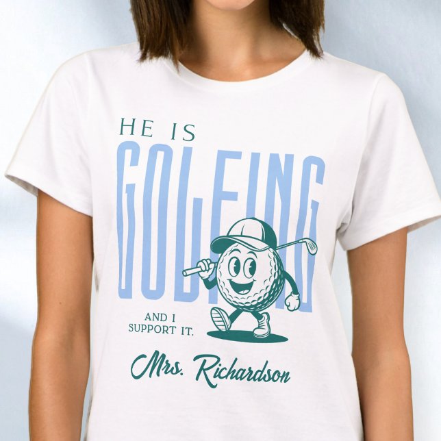 Retro Personalized Script Mrs Blue Funny Golf Wife T-Shirt (Retro Personalized Script Mrs Blue Funny Golf Wife T-Shirt)