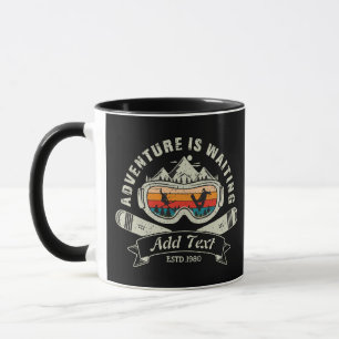 Retro Personalized Ski Adventure Mug