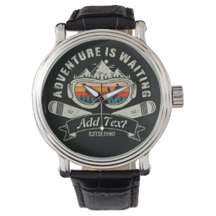 Retro Personalized Ski Adventure Watch