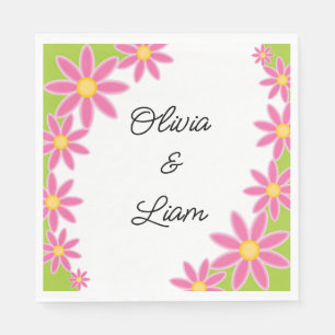 Retro personalized wedding napkins