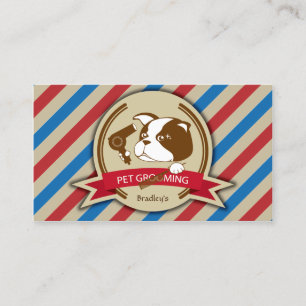 Retro Pet Grooming Service Pet Salon Business Card
