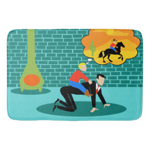 Rétro petit tapis de bain de cowboy