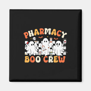 Retro Pharmacy Boo Crew Ghost Pharmacist Tech Hall Magnet