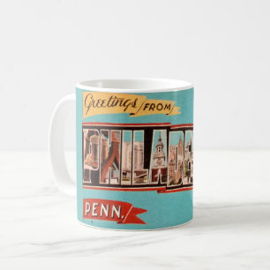 Retro Philadelphia Greeting Mug