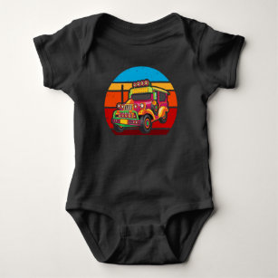 Retro Philippines Jeepney Truck Baby Bodysuit