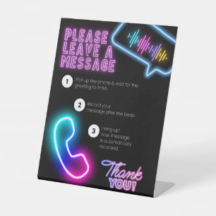 Retro Phone Audio Guest Book neon style sign