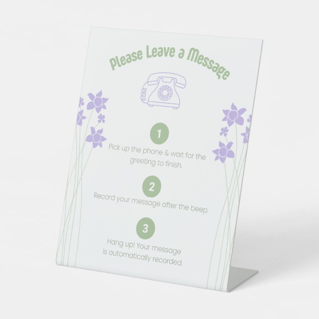 Retro Phone Booth Audio Guest Book Usage Sign  (Front)