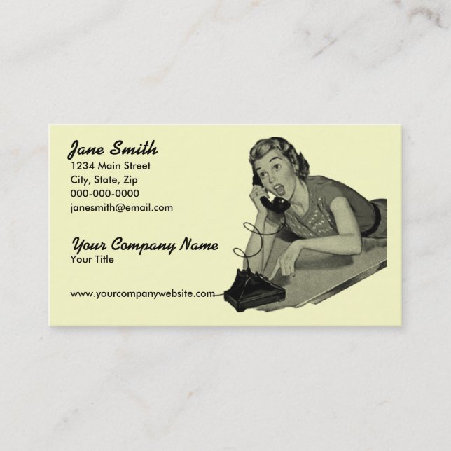 Retro Phone Caller Business Card (Front)