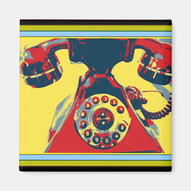 Retro Phone Magnet (Front)
