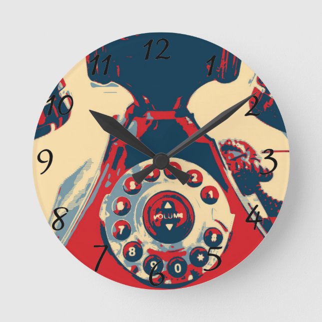 Retro Phone Round Clock (Front)