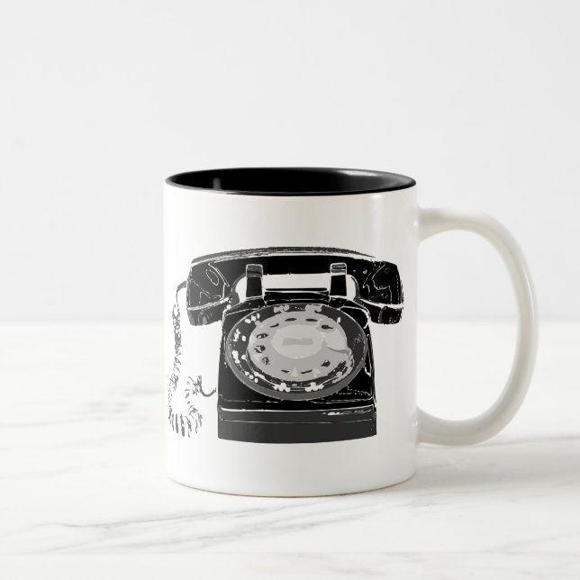 Retro Phone Two-Tone Coffee Mug (Right)