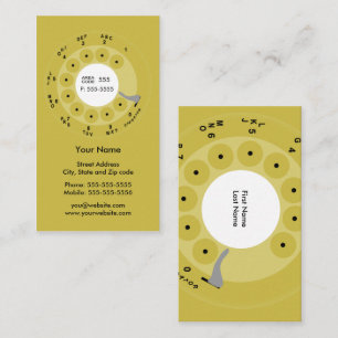 Retro Phone Yellow Business/Profile Card