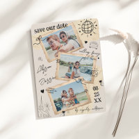 Retro Photo Collage Hand Drawn Vintage Wedding