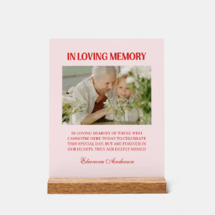 Rétro Photo de mariage rouge rose En souvenir affe