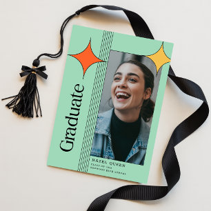 Retro Photo High School Graduation Announcement Postcard