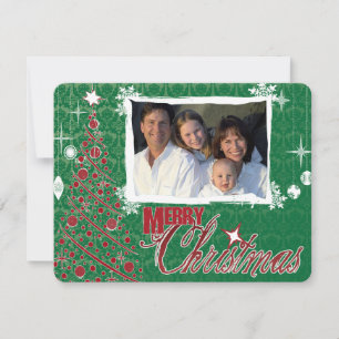 Retro Photo Holiday Letter Christmas Card