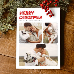 Retro Photo Merry Christmas  Holiday Card