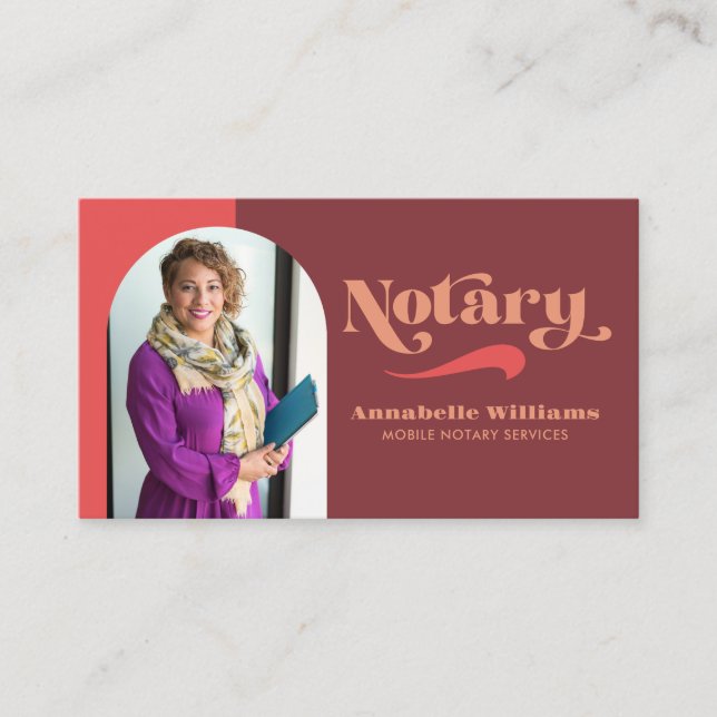 Retro Photo Notary Loan Signing Agent  Business Card (Front)
