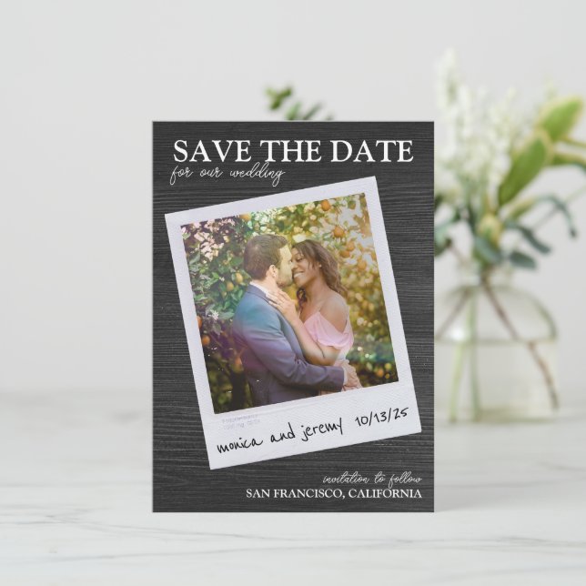 Retro Photo Save The Date (Standing Front)