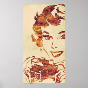 Retro photographer poster