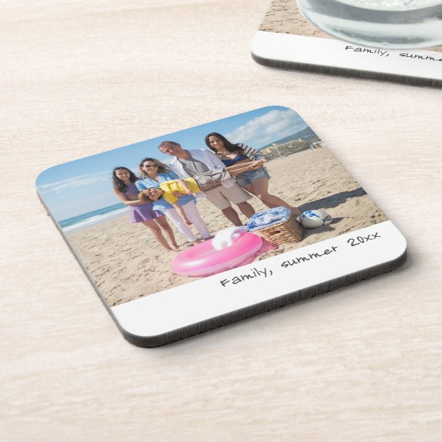 Retro Photographs With Handwritten Font Coaster (Left Side)