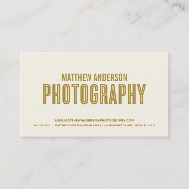 RETRO | PHOTOGRAPHY BUSINESS CARD (Front)