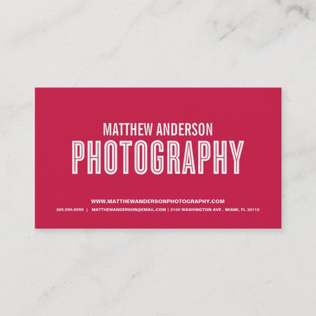 RETRO | PHOTOGRAPHY BUSINESS CARD (Front)