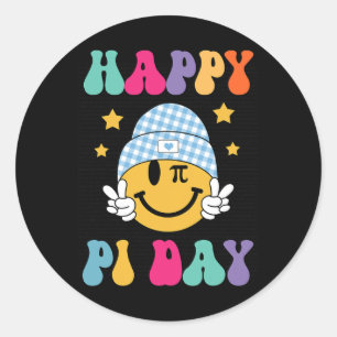 Retro Pi Day 10000 Digits Pi Sign Math Teacher Wom Classic Round Sticker