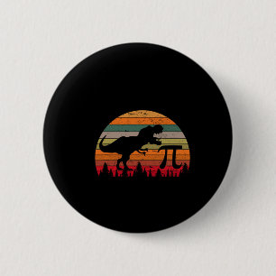 Retro Pi Day 3.14 Dinosaur Funny Pi Day Math Toddl 2 Inch Round Button