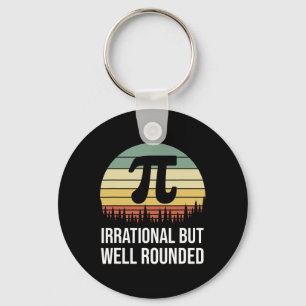 Retro Pi Day Irrational But Well Rounded Funny Mat Keychain