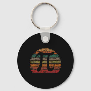 Retro Pi Symbol Sunset Gift Math Equations Geek Pi Keychain