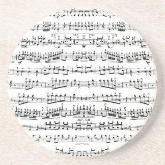 Retro Piano Sheet Music Notes Pattern Coaster