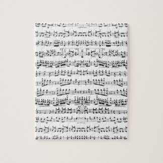 Retro Piano Sheet Music Notes Pattern Jigsaw Puzzle
