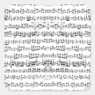 Retro Piano Sheet Music Notes Pattern Square Sticker