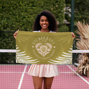 Retro Pickleball Club Personalized Bridal Shower Hand Towel