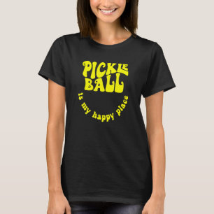 Retro Pickleball Is My Happy Place Pickleball Play T-Shirt