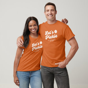 Retro Pickleball Lets Pickle Personalized Text  T-Shirt
