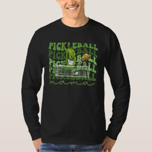 Retro  Pickleball Mama Player Cute Pickle Ball T-Shirt