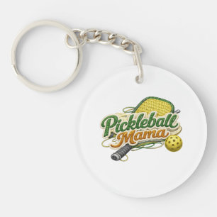 Retro Pickleball Maman Porte-clés Fête des Mères
