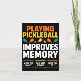 Retro pickleball paddle memory court questions card